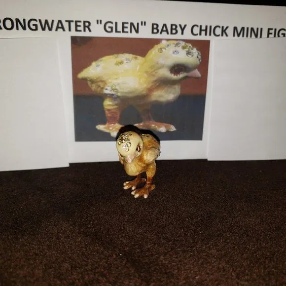 Jay Strongwater Glen Baby Chick Figurine w/ Swarovski crystals